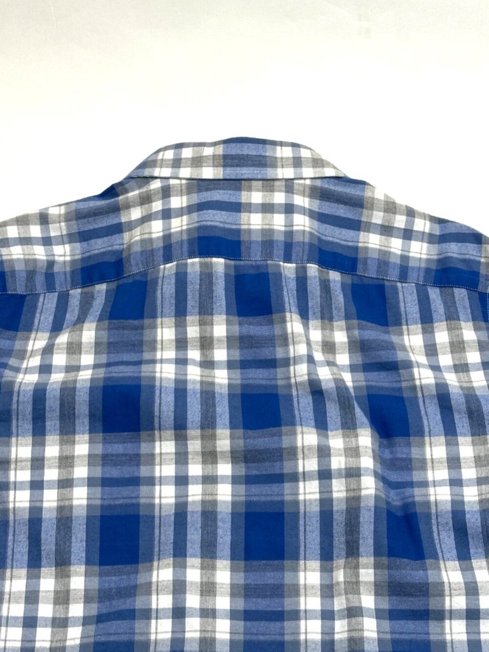 UNTUCKit Mens Large Slim Fit Blue Gray Plaid Button Front Shirt Cotton Casual - Picture 14 of 16